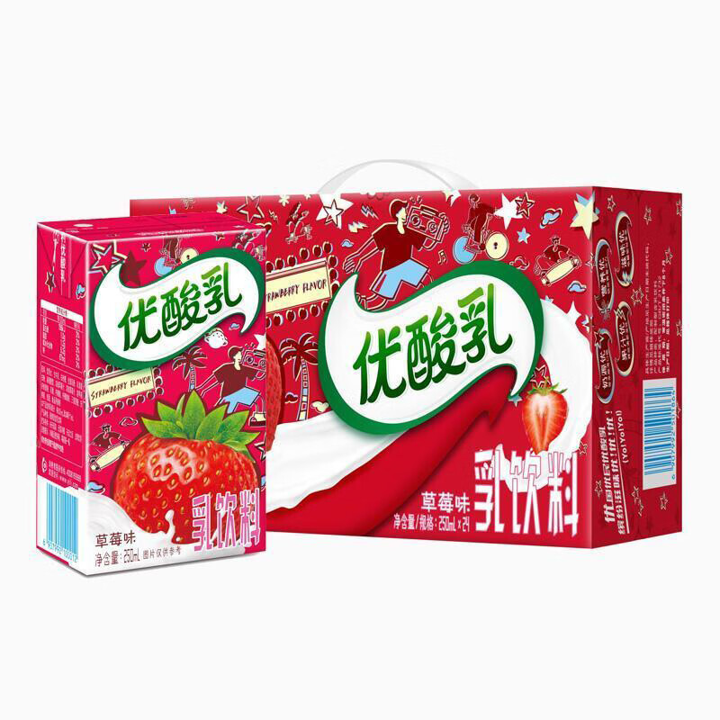【伊利】优酸乳（草莓味） 250ML*24盒