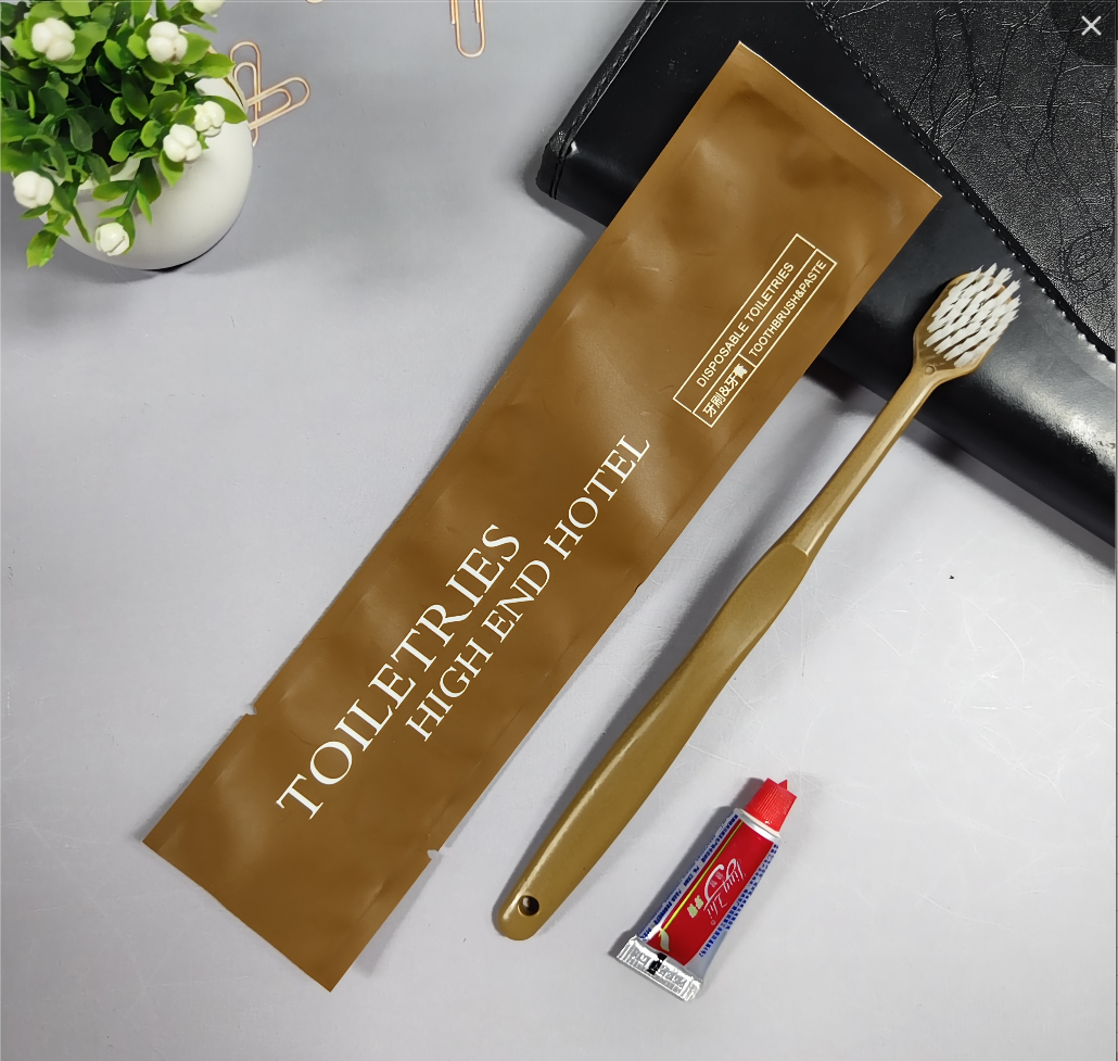 【套装-咖色】Y23一次性牙刷+有盖牙膏【2000支/箱】