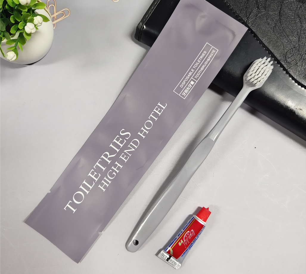 【套装-灰紫色】Y23一次性牙刷+有盖牙膏【2000支/箱】