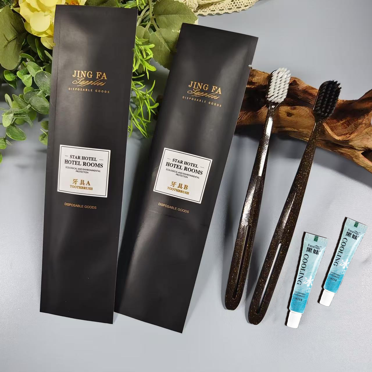 【十二代黑牛皮纸】Y25一次性牙刷+6克黑妹【2000支/2箱】