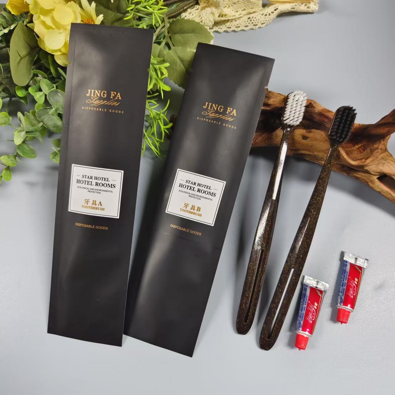 【十二代黑牛皮纸】Y25一次性牙刷+有盖【1000支/箱】