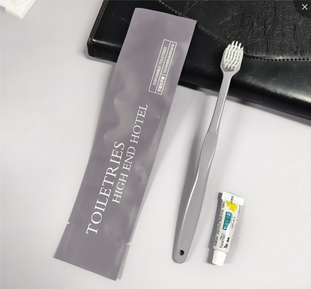 【套装-灰紫色】Y23一次性牙刷+黑妹牙膏【2000支/箱】